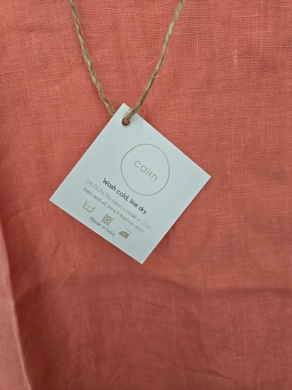 Coral %100 Linen Kids One-Piece Romper